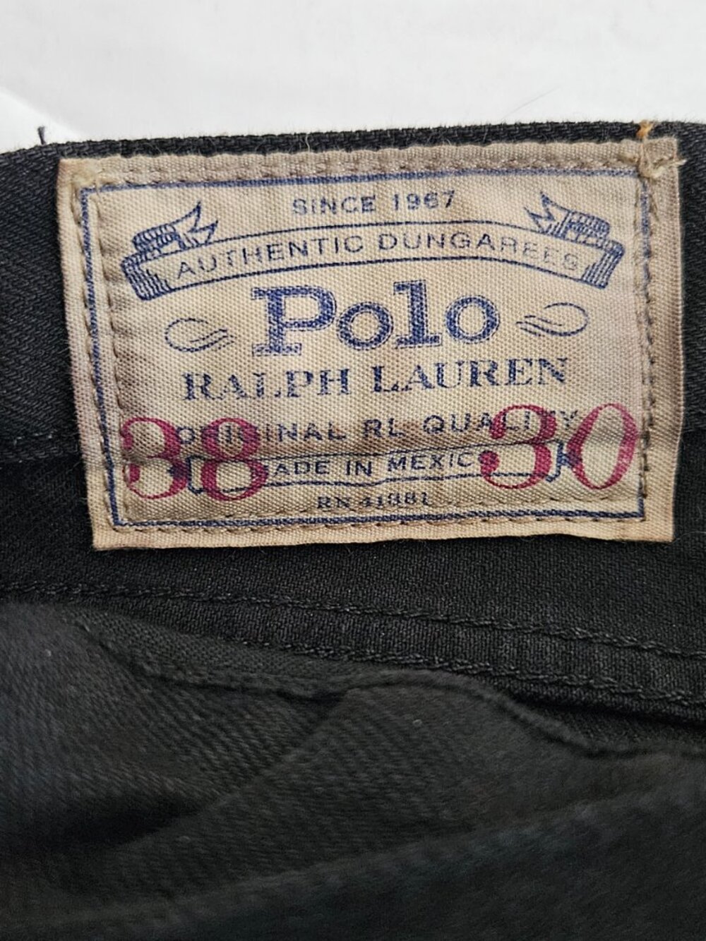 Polo Ralph Lauren Hampton Straight jeans in Hudson Black denim 38 x 30 - Picture 3 of 9